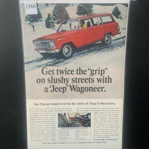 Vintage 1966 Jeep Wagoneer Twice The Grip On Slushy Streets Ad Advertisement